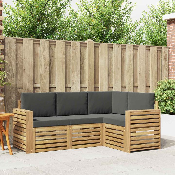 Sofasæt 4 pcs Hvid og antracit 191 x 132,5 x 73 cm Polyester