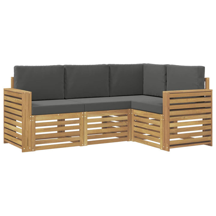 Sofasæt 4 pcs Hvid og antracit 191 x 132,5 x 73 cm Polyester
