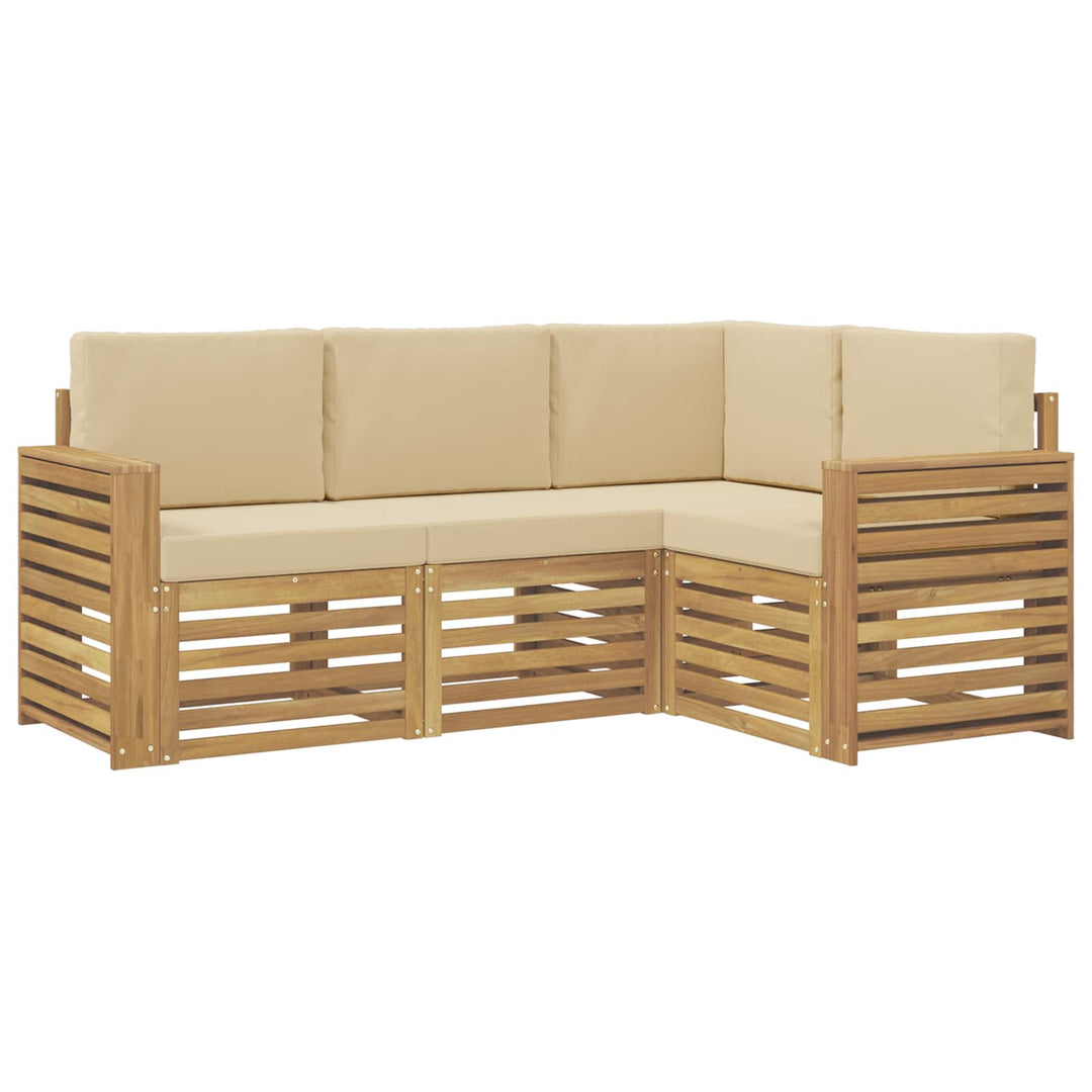 Sofasæt 4 pcs Hvid og Beige 191 x 132,5 x 73 cm Polyester