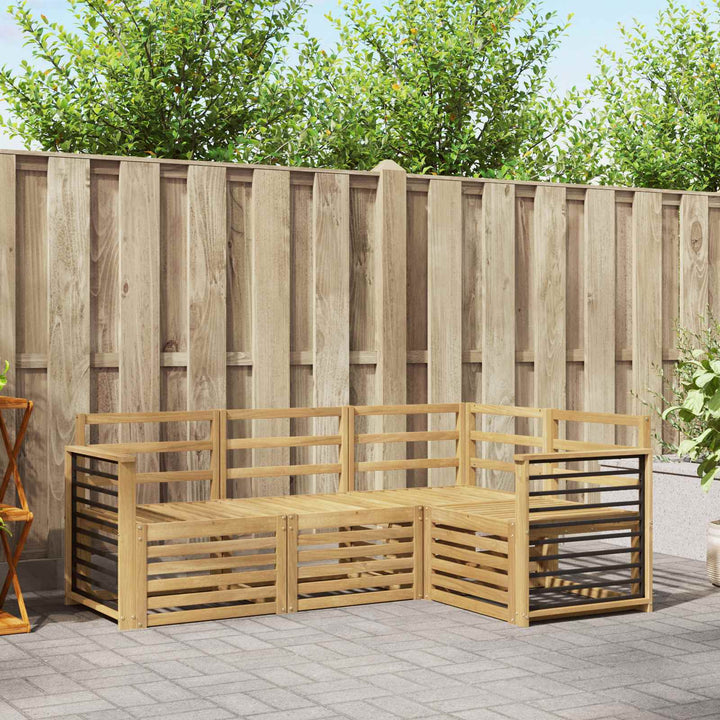 Sofasæt 4 pcs Hvid 187,5 x 128,5 x 73 cm Massivt Akacietræ