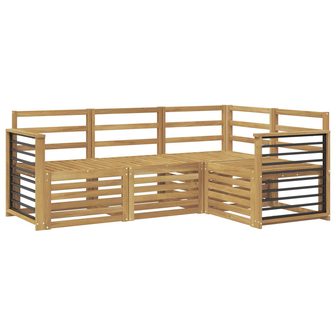 Sofasæt 4 pcs Hvid 187,5 x 128,5 x 73 cm Massivt Akacietræ