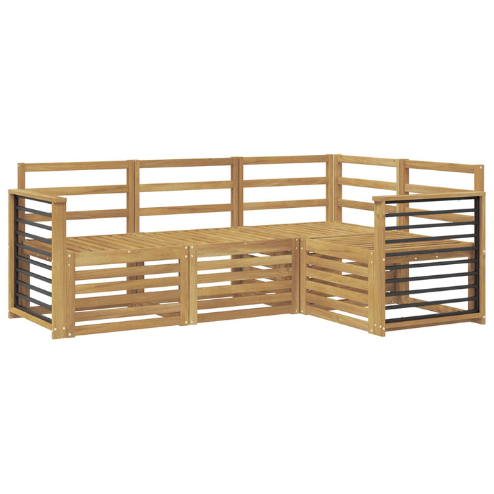 Sofasæt 4 pcs Hvid 187,5 x 128,5 x 73 cm Massivt Akacietræ