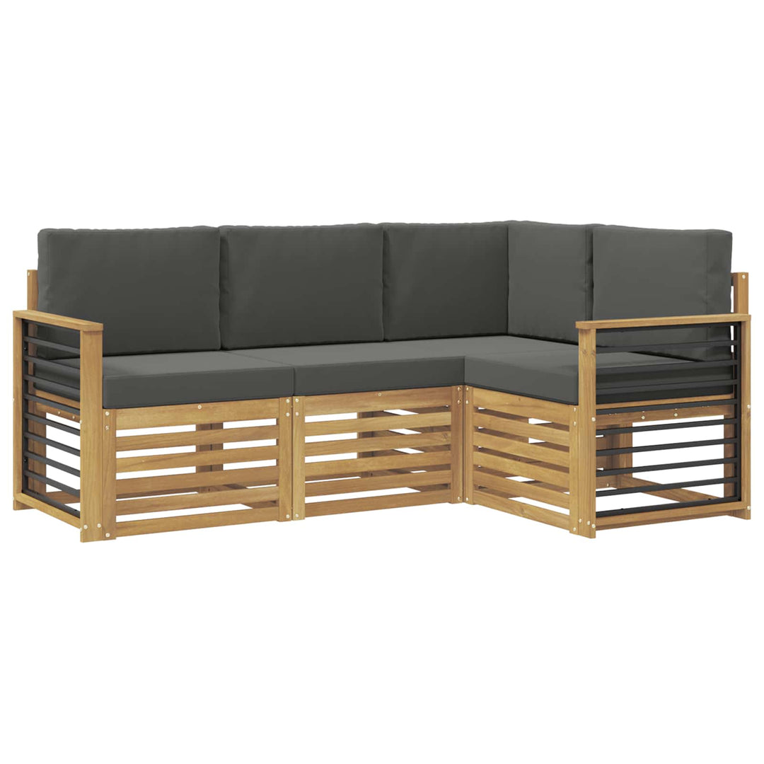 Sofasæt 4 pcs Hvid og antracit 187,5 x 128,5 x 73 cm Polyester