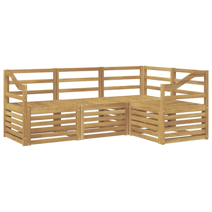 Sofasæt 4 pcs Hvid 185,5 x 126,5 x 73 cm Massivt Akacietræ