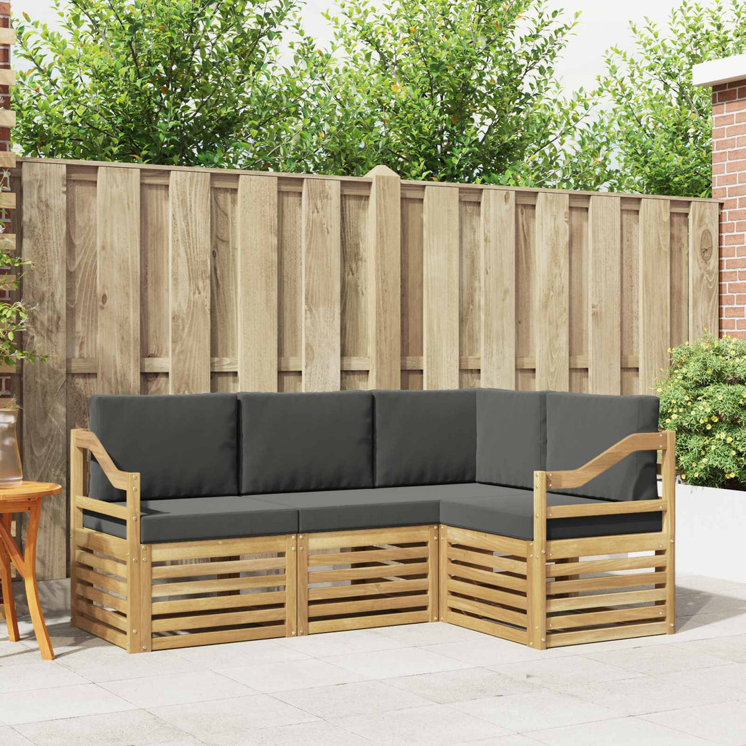 Sofasæt 4 pcs Hvid og antracit 185,5 x 126,5 x 73 cm Polyester