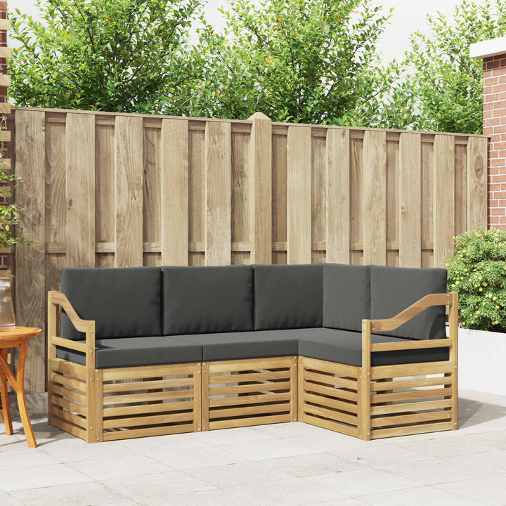 Sofasæt 4 pcs Hvid og antracit 185,5 x 126,5 x 73 cm Polyester