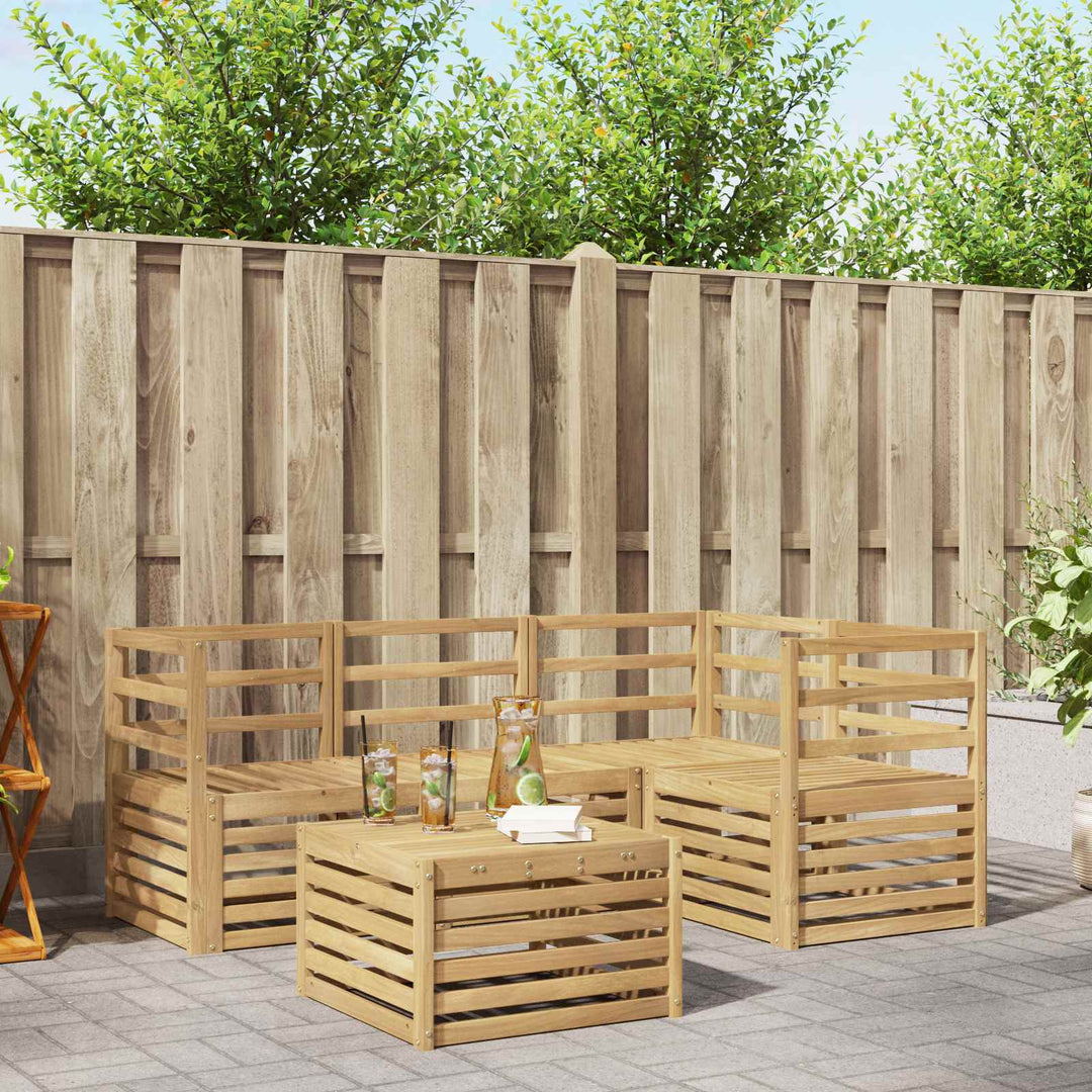 Udendørs sofagruppe 5 pcs Hvid 59 x 59 x 37 cm