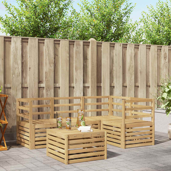 Udendørs sofagruppe 5 pcs Hvid 59 x 59 x 37 cm