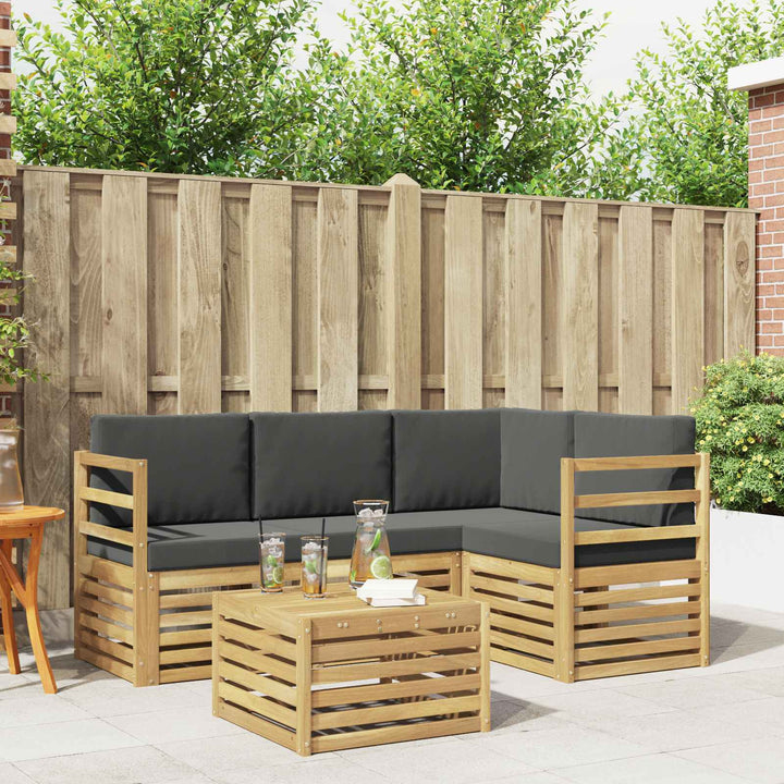 Udendørs sofagruppe 5 pcs Hvid og antracit 59 x 59 x 37 cm