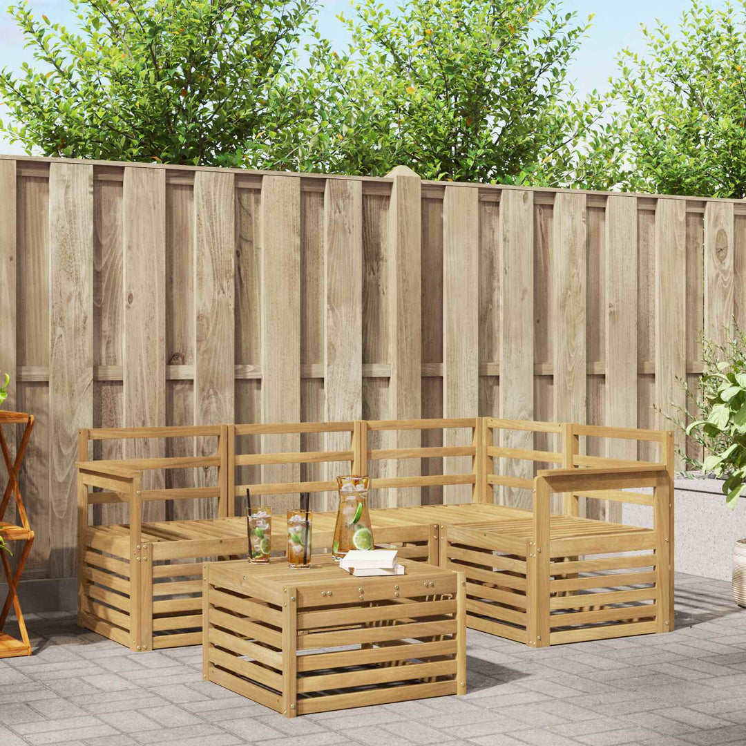 Udendørs sofagruppe 5 pcs Hvid 59 x 59 x 37 cm