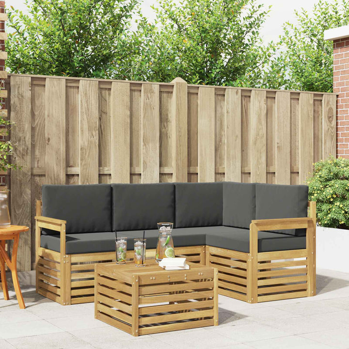 Udendørs sofagruppe 5 pcs Hvid og antracit 59 x 59 x 37 cm