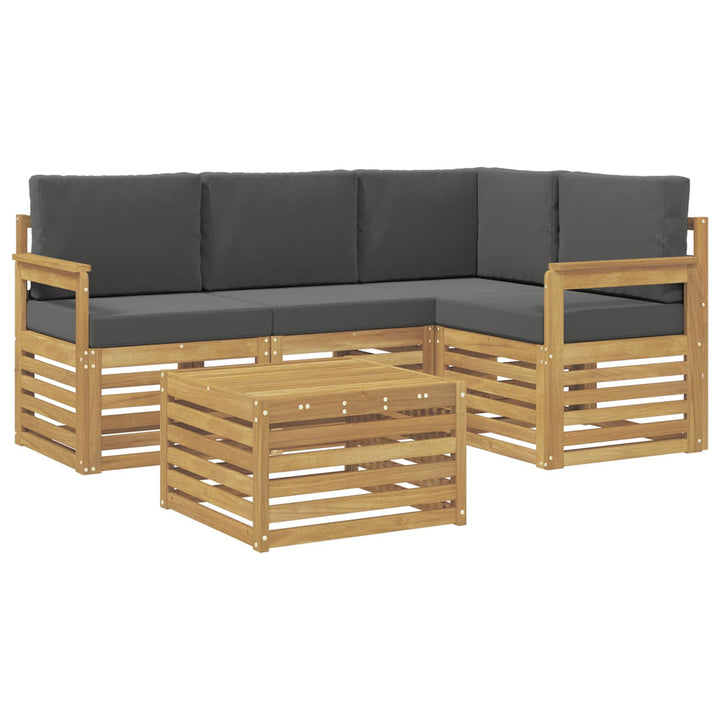 Udendørs sofagruppe 5 pcs Hvid og antracit 59 x 59 x 37 cm