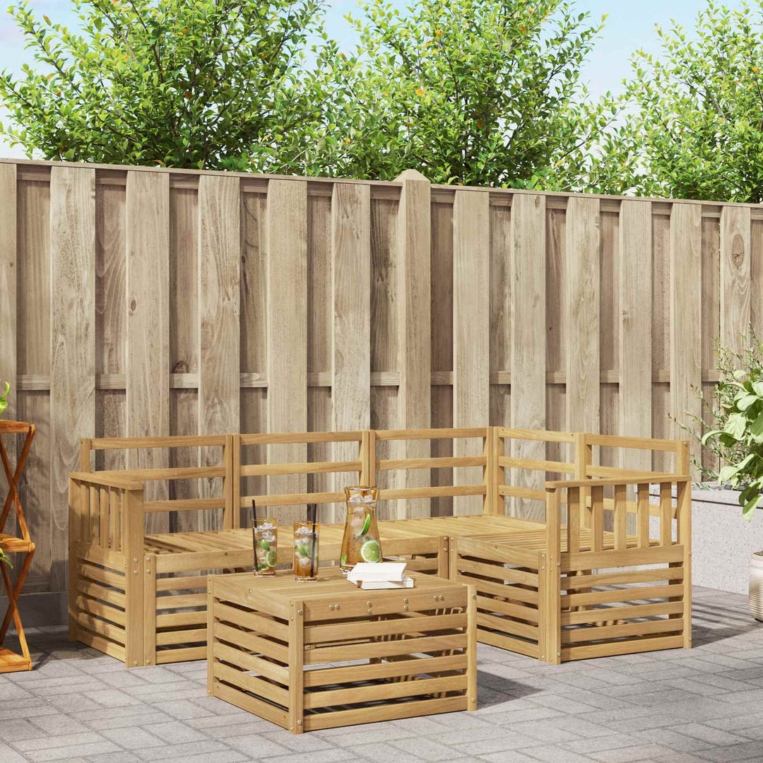 Udendørs sofagruppe 5 pcs Hvid 59 x 59 x 37 cm
