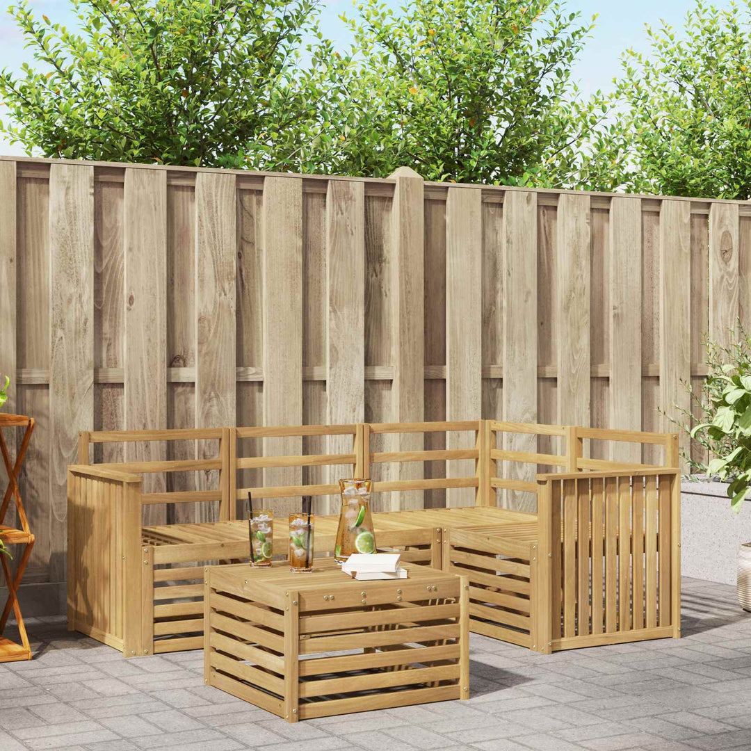 Udendørs sofagruppe 5 pcs Hvid 59 x 59 x 37 cm