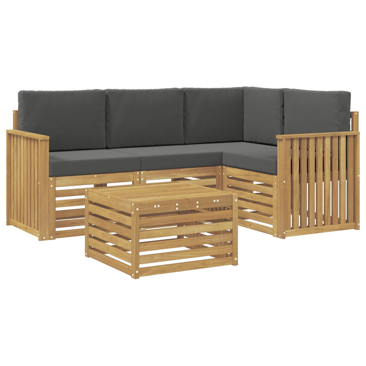 Udendørs sofagruppe 5 pcs Hvid og antracit 59 x 59 x 37 cm