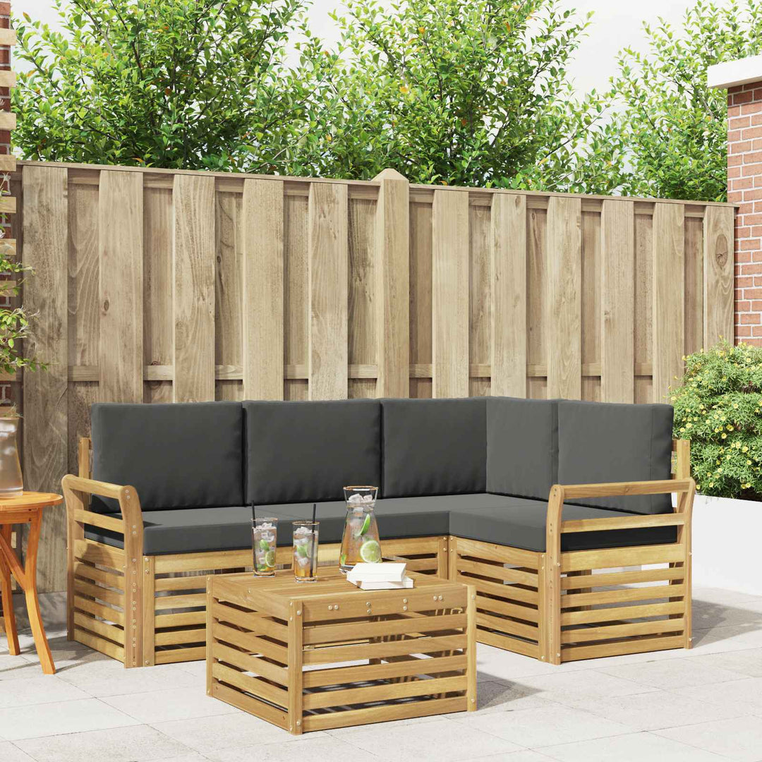 Udendørs sofagruppe 5 pcs Hvid og antracit 59 x 59 x 37 cm