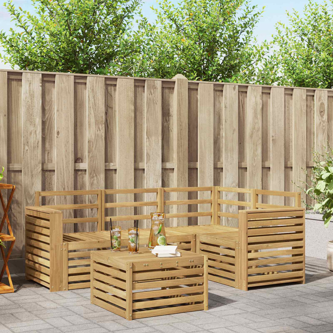 Udendørs sofagruppe 5 pcs Hvid 59 x 59 x 37 cm