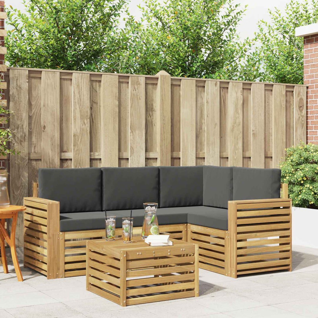 Udendørs sofagruppe 5 pcs Hvid og antracit 59 x 59 x 37 cm