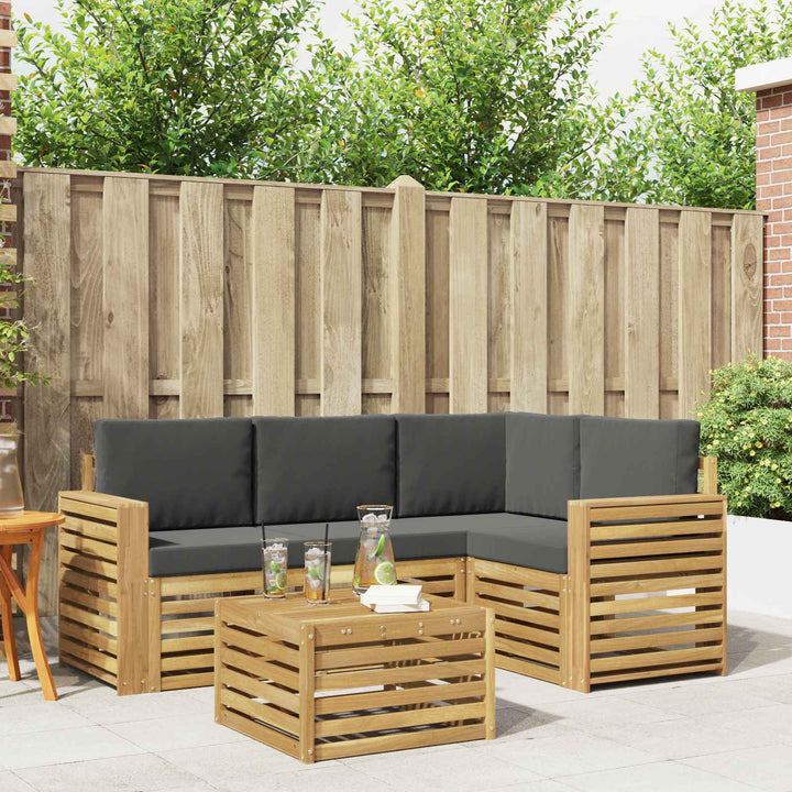Udendørs sofagruppe 5 pcs Hvid og antracit 59 x 59 x 37 cm