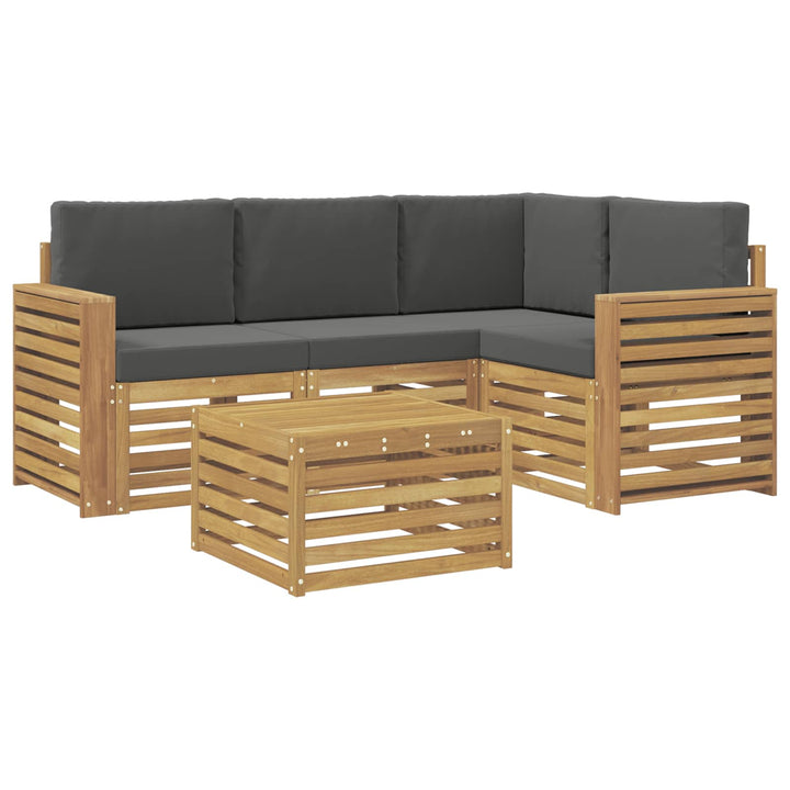 Udendørs sofagruppe 5 pcs Hvid og antracit 59 x 59 x 37 cm