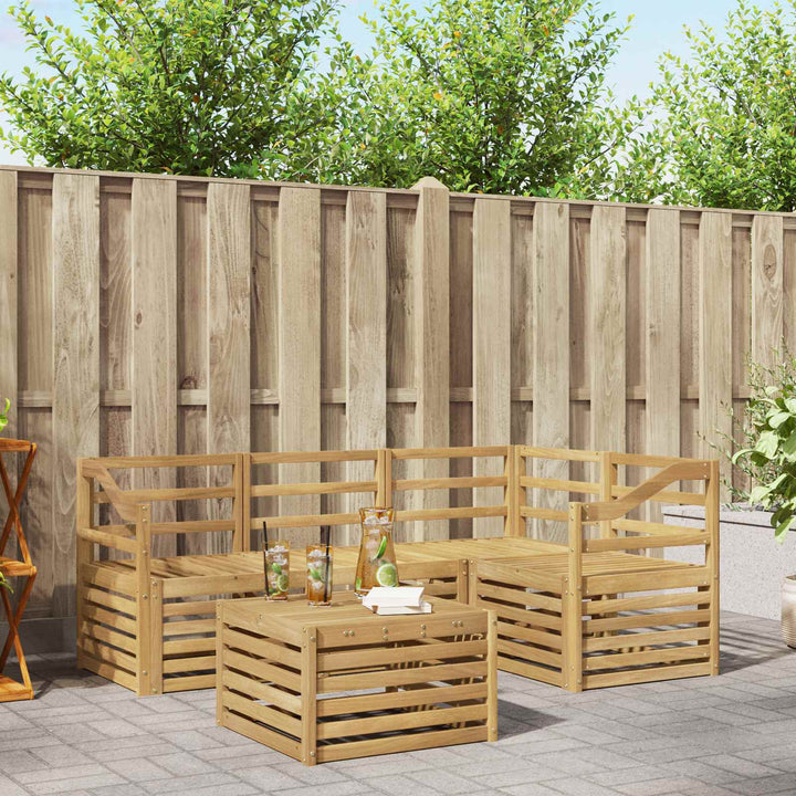 Udendørs sofagruppe 5 pcs Hvid 59 x 59 x 37 cm