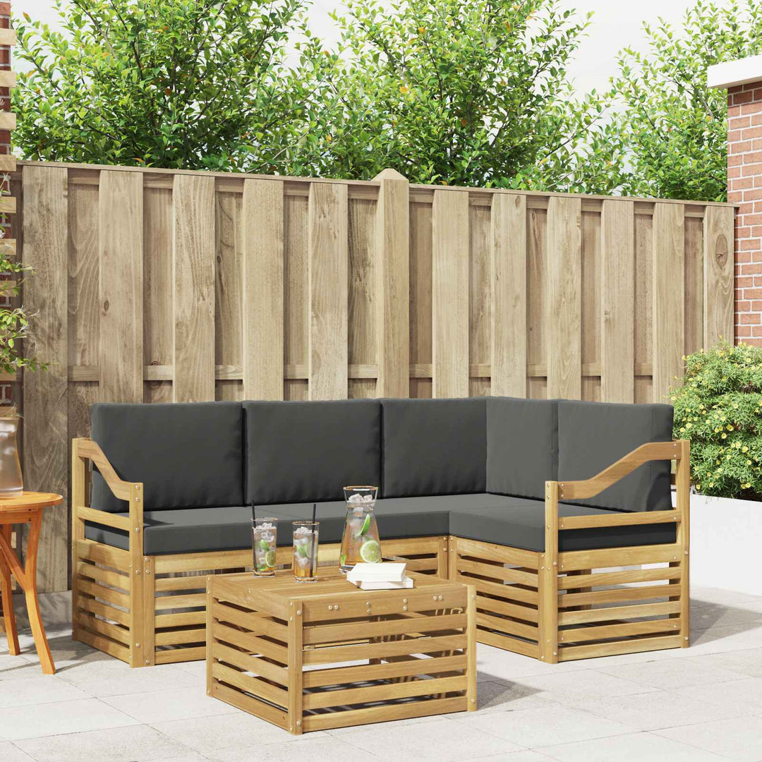 Udendørs sofagruppe 5 pcs Hvid og antracit 59 x 59 x 37 cm