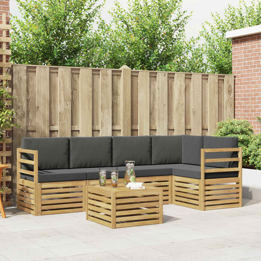 Udendørs sofagruppe 6 pcs Hvid og antracit 59 x 59 x 37 cm