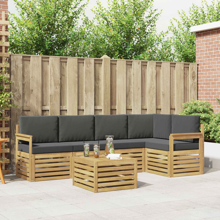 Udendørs sofagruppe 6 pcs Hvid og antracit 59 x 59 x 37 cm