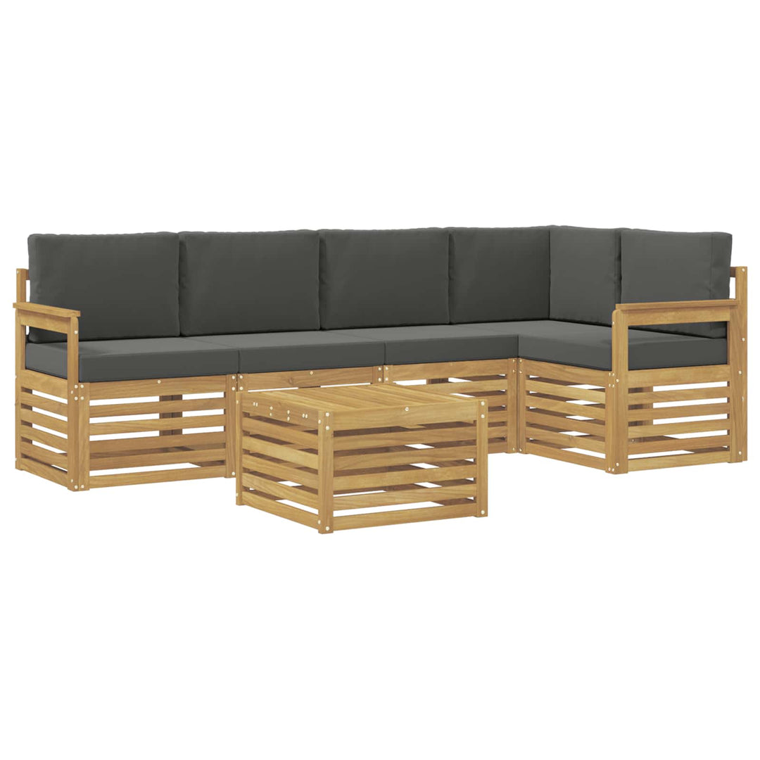 Udendørs sofagruppe 6 pcs Hvid og antracit 59 x 59 x 37 cm