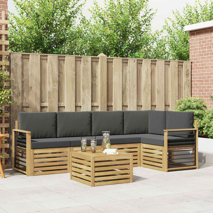 Udendørs sofagruppe 6 pcs Hvid og antracit 59 x 59 x 37 cm