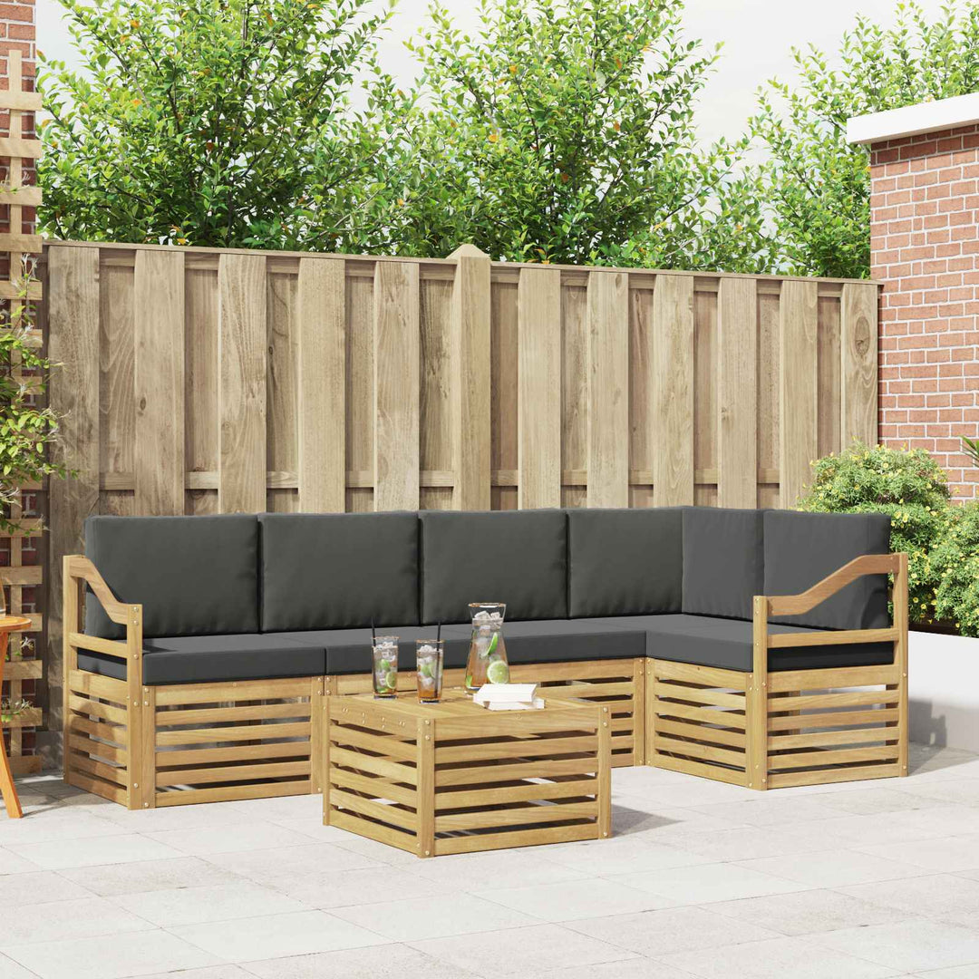 Udendørs sofagruppe 6 pcs Hvid og antracit 59 x 59 x 37 cm