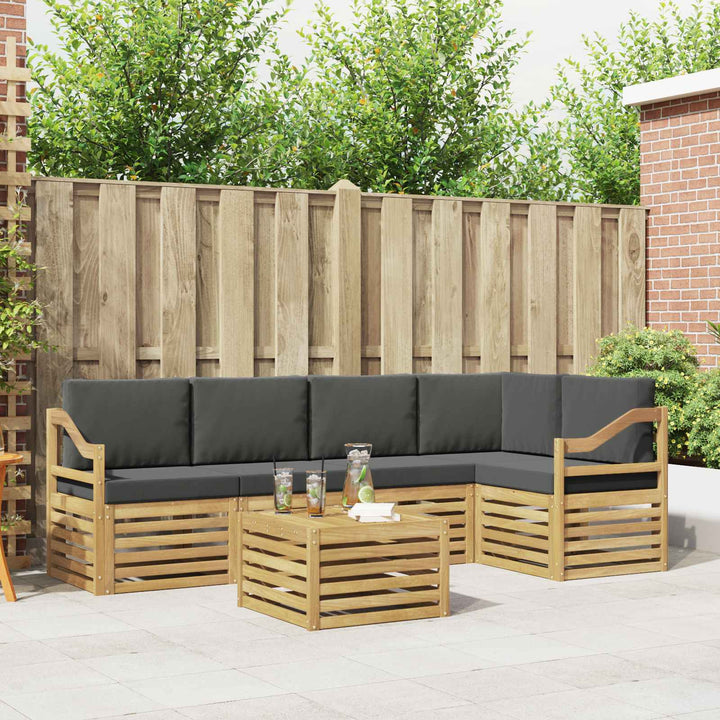 Udendørs sofagruppe 6 pcs Hvid og antracit 59 x 59 x 37 cm