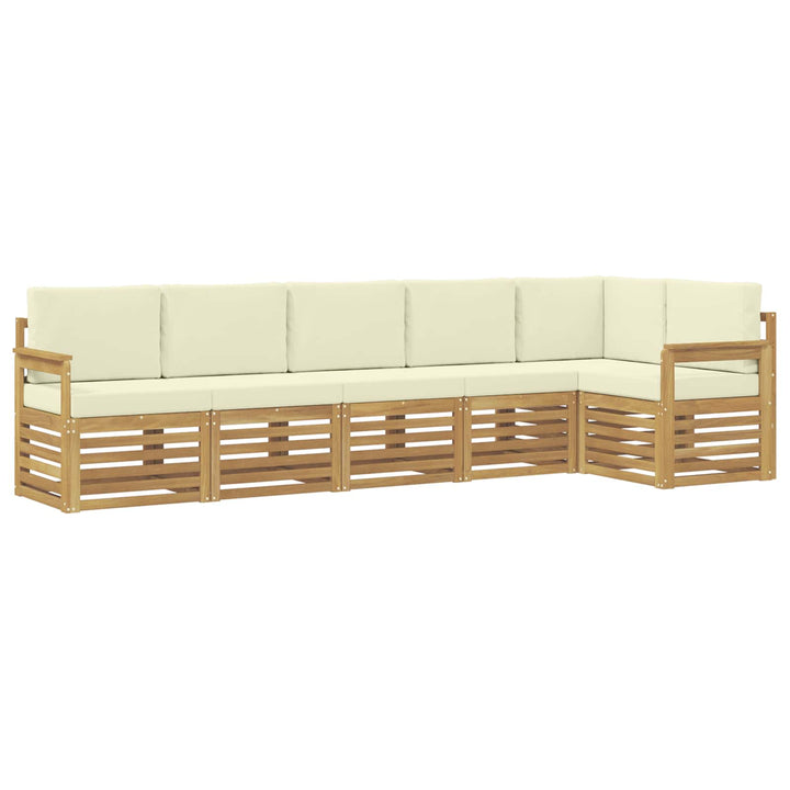 Udendørs sofagruppe 6 pcs Hvid og cremefarvet