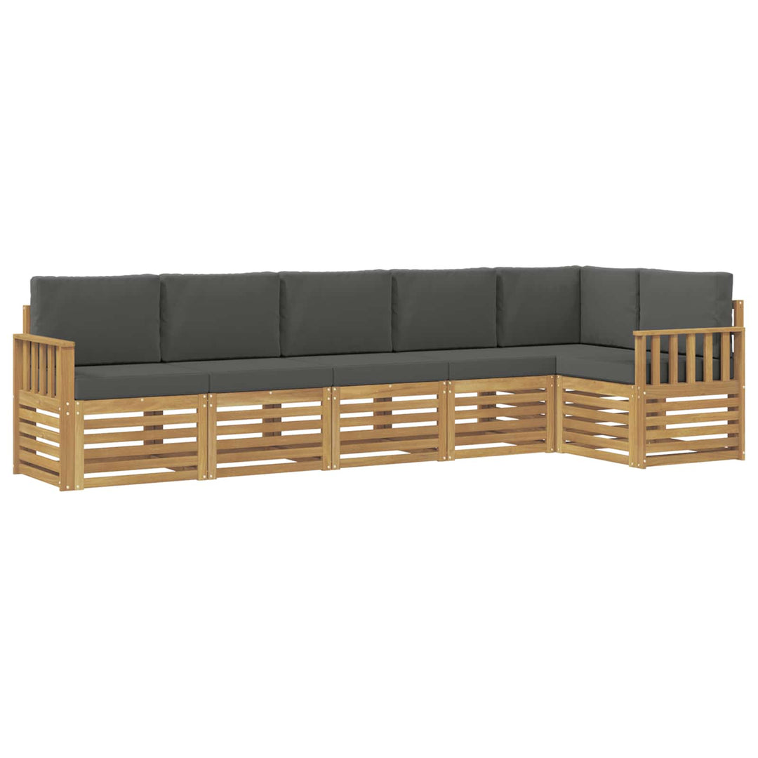 Udendørs sofagruppe 6 pcs Hvid og antracit 306 x 128,5 x 73 cm