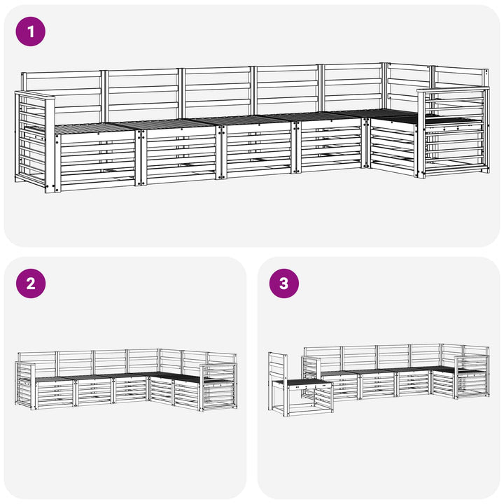 Udendørs sofagruppe 6 stk. Hvid Massivt Akacietræ