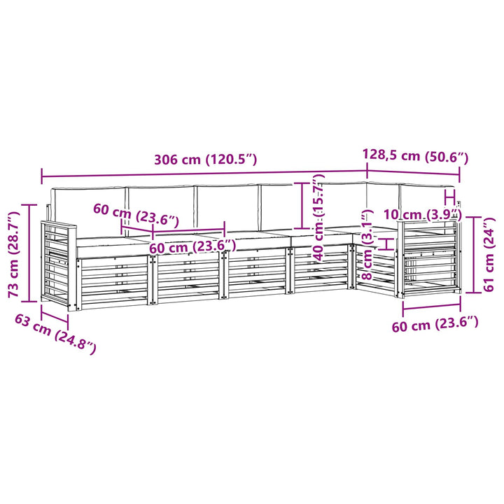 Sofasæt Massivt Akacietræ
