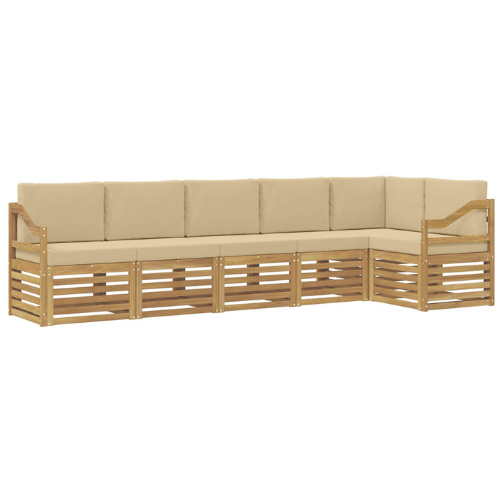 Udendørs sofagruppe 6 stk. Hvid og Beige Polyester