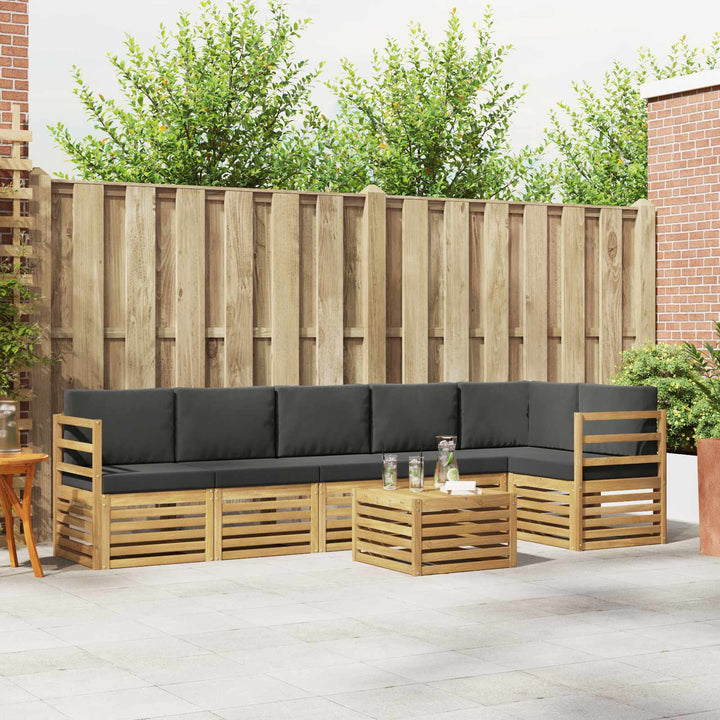 Udendørs sofagruppe 7 pcs Hvid og antracit 59 x 59 x 37 cm