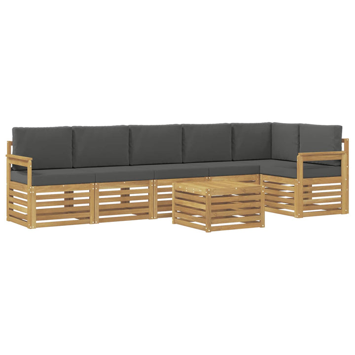Udendørs sofagruppe 7 pcs Hvid og antracit 59 x 59 x 37 cm