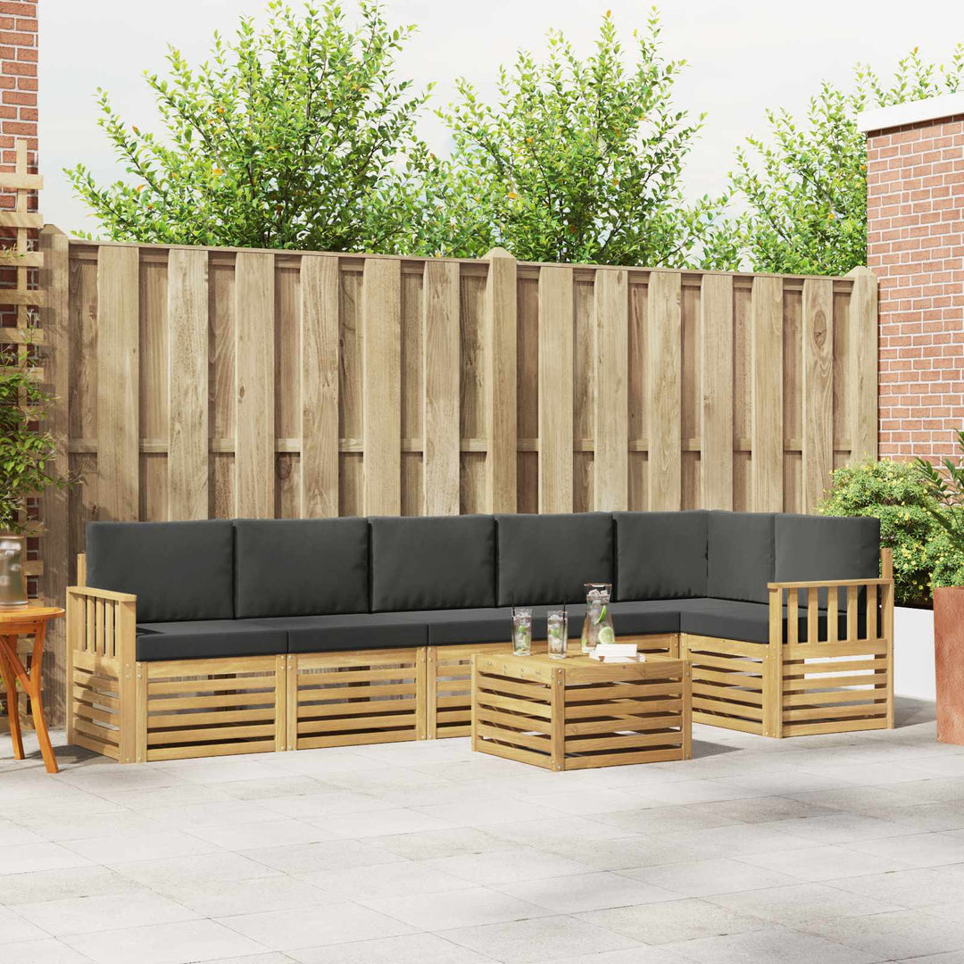 Udendørs sofagruppe 7 pcs Hvid og antracit 59 x 59 x 37 cm
