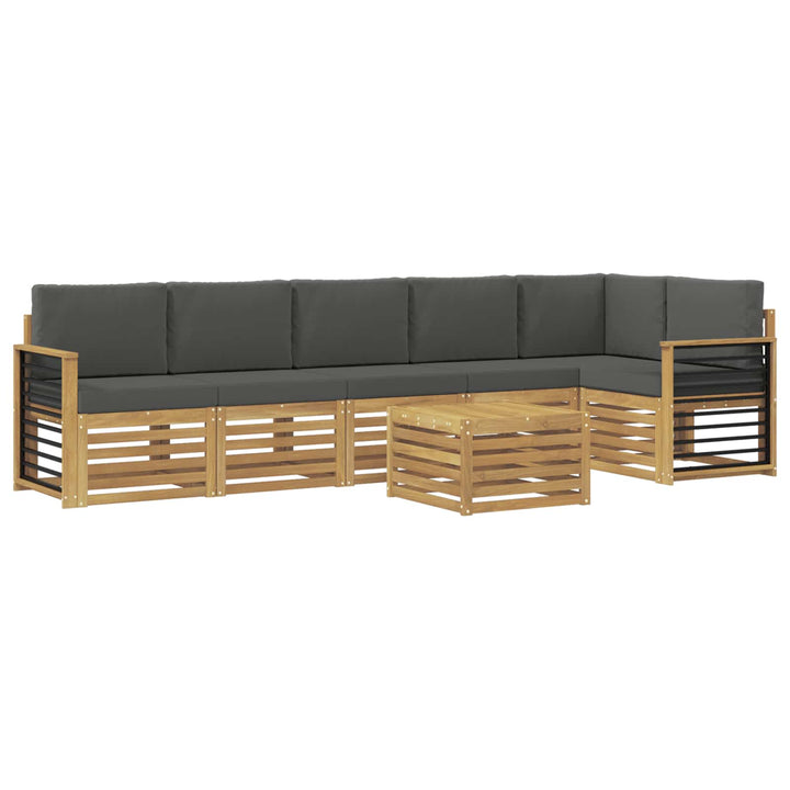 Udendørs sofagruppe 7 pcs Hvid og antracit 59 x 59 x 37 cm