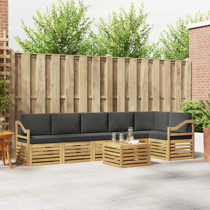 Udendørs sofagruppe 7 pcs Hvid og antracit 59 x 59 x 37 cm