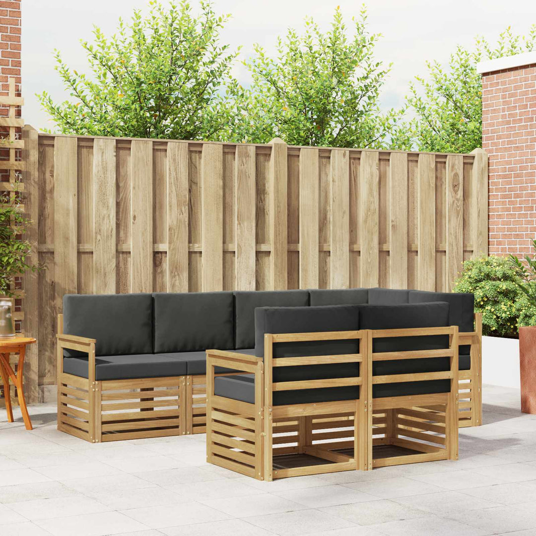 Udendørs sofagruppe 7 pcs Hvid og antracit 247 x 128,5 x 73 cm
