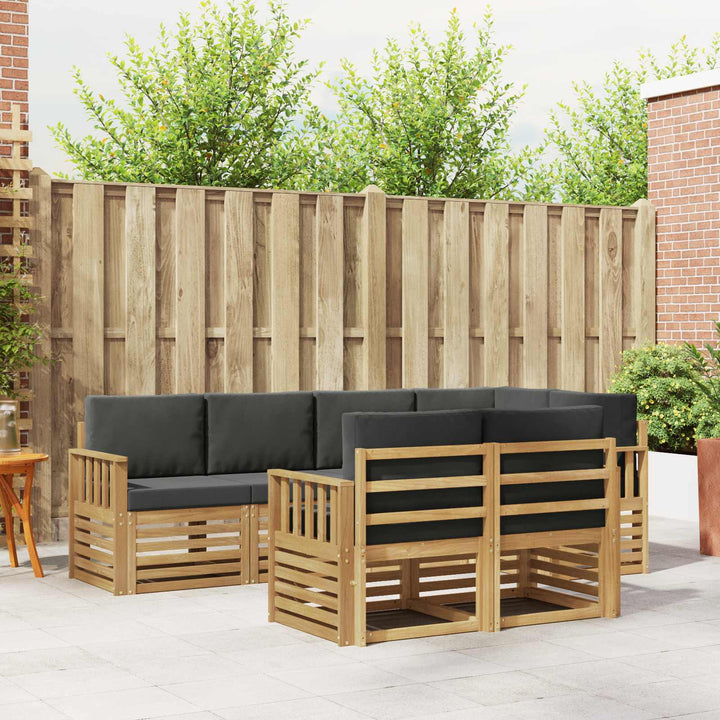 Udendørs sofagruppe 7 pcs Hvid og antracit 247 x 128,5 x 73 cm