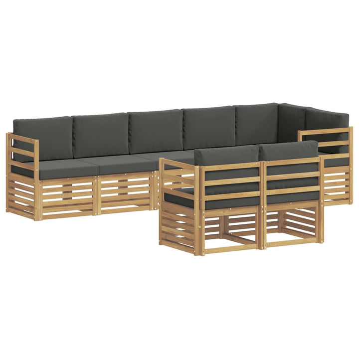 Udendørs sofagruppe 8 stk. Hvid og antracit Polyester