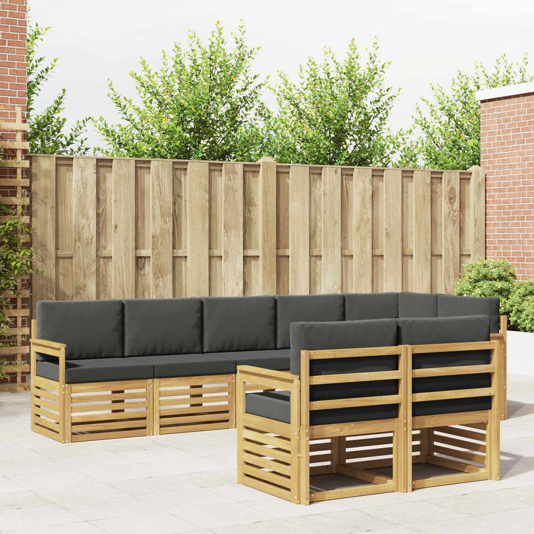 Udendørs sofagruppe 8 pcs Hvid og antracit 306 x 128,5 x 73 cm