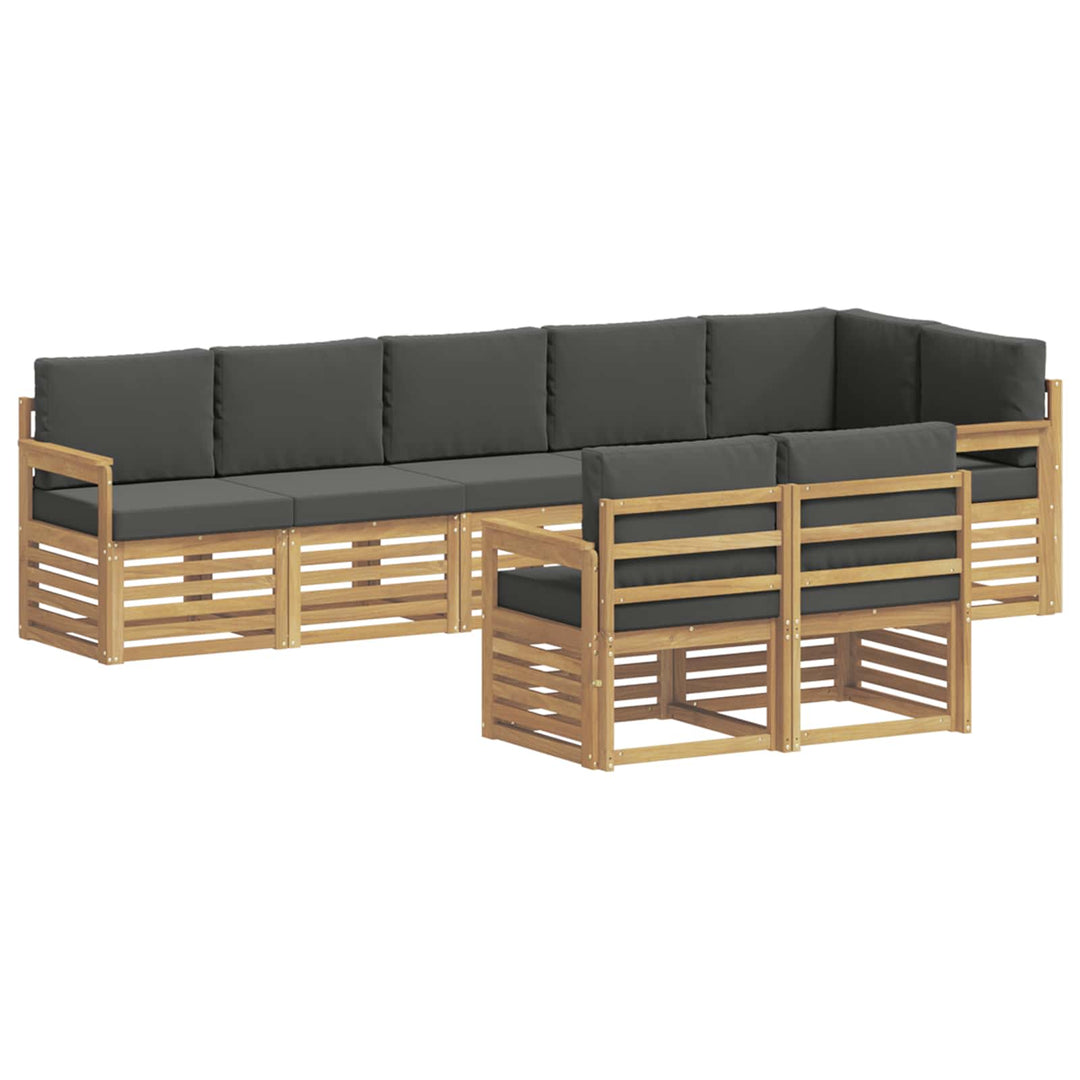 Udendørs sofagruppe 8 pcs Hvid og antracit 306 x 128,5 x 73 cm