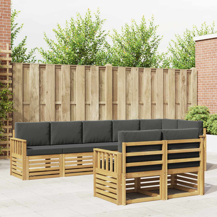 Udendørs sofagruppe 8 pcs Hvid og antracit 306 x 128,5 x 73 cm