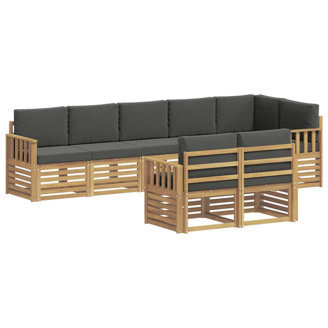 Udendørs sofagruppe 8 pcs Hvid og antracit 306 x 128,5 x 73 cm