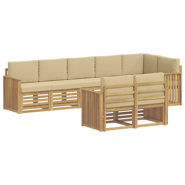Udendørs sofagruppe 8 stk. Hvid og Beige Polyester